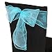 Trimming Shop Lot de 25 housses de chaise en organza Bleu aqua pour mariage, banquet, anniversaire, décoration d'événement 17 x 280 cm