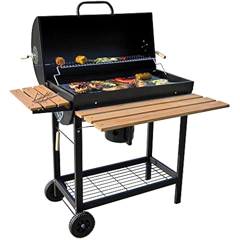 BBQ-Toro Carro de Barbacoa de Carbón Premium con Mesas Laterales de Madera Cover