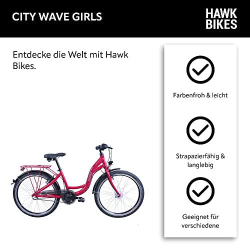 Hawk City Wave Girls 24 Zoll Kinderfahrrad für Mädchen