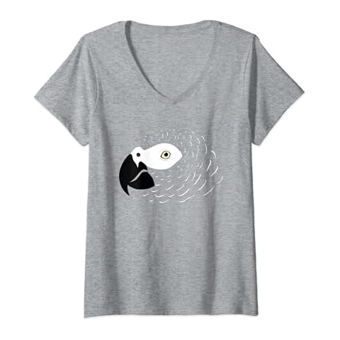 Womens African Gray Parrot V-Neck T-Shirt Cover