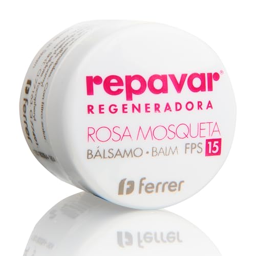 Repavar - Bálsamo Labial - Rosa Mosqueta y Bisalobol - Reparador Labial Intensivo y Regenerador con Protección Solar FPS 15 - Hidrata, Protege y Repara la Nariz y los Labios - 10 ml