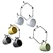 MyGift Modern Matte Black Geometric Metal Wall Mounted 3-Hook Mug Rack Holder, Set of 3
