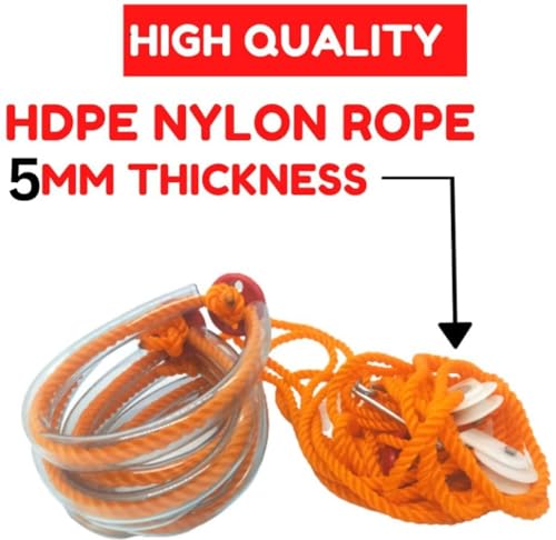 Image of Natural Rubber Top Hero Metallic Pocket Rope Gym Exerciser - Unisex Abdominal Exercise Rope for Home Workout, Fitness, Strength Training & Fat Loss (Adjustable Length)