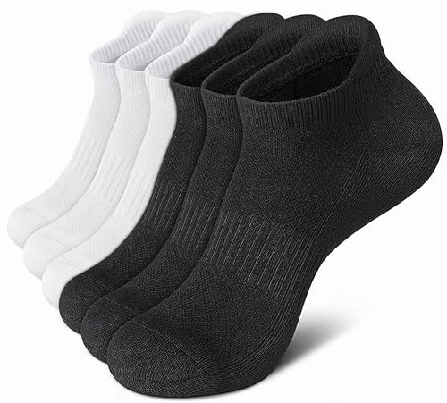 La Mejor Recopilación de Calcetines para Mujer al mejor precio. 49 Calcetines Tobillero de Algodón 6 Pares, Calcetas Cortos Mujer y Hombre, Calcetines Bajos de malla Transpirables, Calcetines Deportivos de Compresión, para Ciclismo, Correr,...