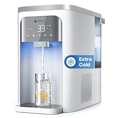 NOVETE Reverse Osmosis Water Filter Countertop with UV, Cold Water Down to 32?, NSF/ANSI 42/58 Certified, 4:1 Pure to Drain, 8-Stage RO Water Filtration System, CRF0A-QS, White