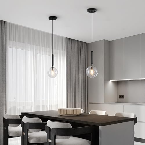 Image of Modern Black Pendant Light Hanging Fixture Light 3-Pack