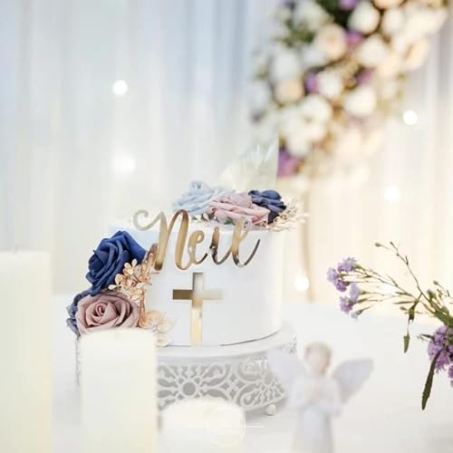 Baptism Christening Cake Name Plate Fast Shipping | Choose The Font And Color!! Cross Name Cake Plate Made In The Usa #TOP3
