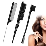 Cepillo de cerdas suaves: los cepillos y peines de doble filo tienen un borde de cepillo de nailon suave, que son firmes, se pueden aplicar para peinar la línea del cabello, utilícelo para ayudar a dar forma al cabello corto y desigual, también es una buena herramienta para teñir el cabello.