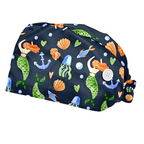 Casquettes de travail respirantes JDEZ avec bande anti-transpiration motif sirène