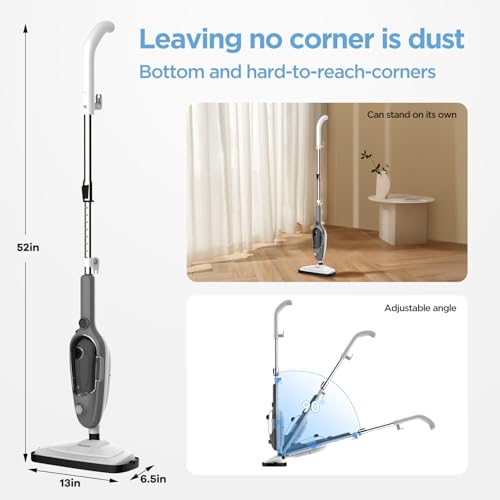 All-in-one Steam Mop for Floor Cleaning, Multi-function Powerful Handheld Steam Cleaner for Home with 11 Accessories, Suitable for Hardwood, Tiles, Grout, Cloths, Furniture and Carpet(Gray) by Mxnsewr - Image 6