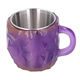 Nurnesy Einzigartige Kaffeetasse aus Simuliertem Mineralkristall – Dekorative Kaffeetasse aus Kunstharz und Edelstahl für den Heim- und Bürogebrauch
