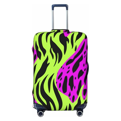 Neon Green Purple Black Pattern Elastic Travel Luggage Covers Dustproof Scratch-Resistant Suitcase Protector Fit 22-24 Inch