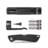 maglite solitaire led upgrade aaa  ADVENTURE PACK - MAGLITE XL50 LED 3 AAA LED Outdoor-Taschenlampe & Gerber \'Sharkbelly\' Taschenmesser