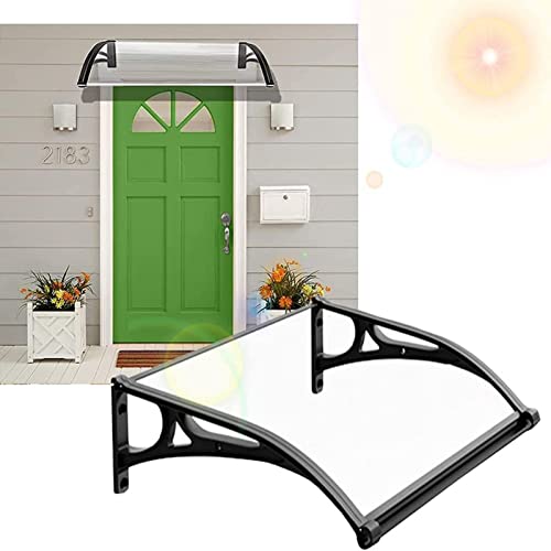 YUMEIGE Vordach für Haustür Überdachung Türvordach, Klar Abdeckung Aus Polycarbonat Haustürvordach, Skalierbar UV-Regen-Schnee-Schutz Überdachungen mit Ablaufbecken Cover