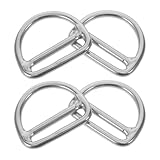 BIUDECO 4 Piezas Hebillas de Cinturón de Peso de Buceo de Acero Inoxidable Ajuste Rápido con Anillo D para Cinturones de Inmersión Accesorios Versátiles para Actividades al Aire Paquete