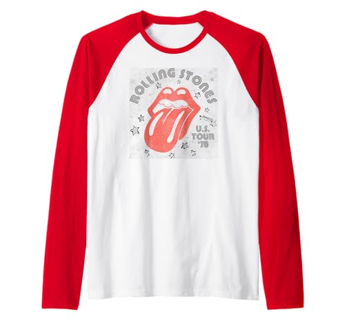 Image of Official The Rolling Stones Aero US Tour 78 Vintage Band Raglan Baseball Tee