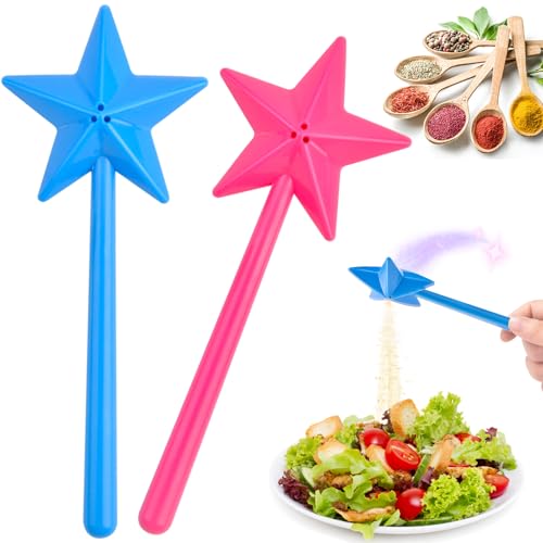 2 Stück Salzstreuer Gewürzstreuer, Sternförmiger Zauberstab Salz Und Pfefferstreuer, Magische Gewürzstäbe Salzstreuer Zauberstab, Salz & Pfeffer Streuer, Spices Shaker mit Löchern