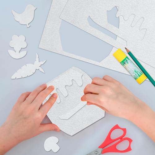 Image of Asian Hobby Crafts A4 White Felt Fabric Sheets for Flower Making & DIY Craft Projects, Scrapbooking, Sewing Dolls, Embroidery & Patchwork, School Projects, Kids Art & Craft Supplies, Home Decorations - Set of 10 Pcs