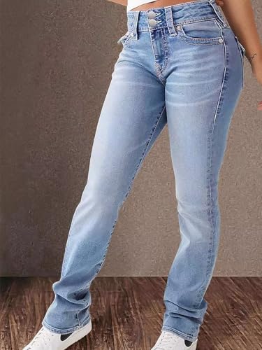 Image of Flamingals High Waist Boot Cut Jeans for Women Flare Denim Pants