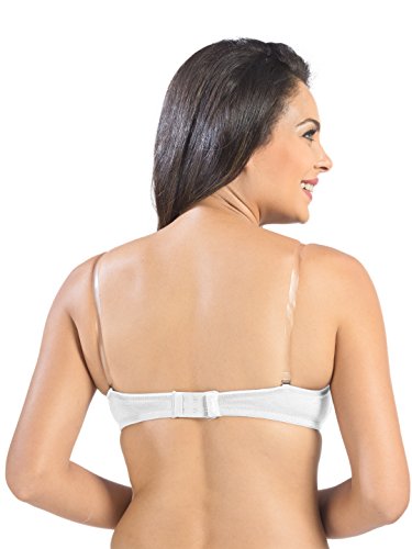 Image of SONARI Ell 18 Womens T-Shirt Bra | Double Layered, Adjustable and Removable Bra Straps, Hook and Eye Closure, Non-Wired, Soft Cotton Spandex Material (Free Transparent Straps)