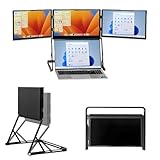 【Extension d'écran triple pour ordinateur portable Full HD 1080p】Trois écrans IPS Full HD de 15,6 pouces avec une gamme de couleurs étendue NTSC à 72 % et la technologie HDR offrent des images nettes et réalistes. Bordures ultra-fines et boutons intuitifs pour un réglage rapide de la luminosité et du contraste. Angle et rotation flexibles pour un confort optimal lors de l'utilisation de plusieurs écrans.