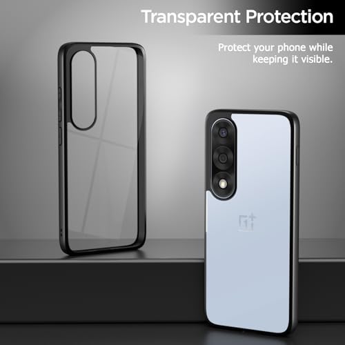 Image of Amazon Basics TPU+PC Back Cover for OnePlus Nord 5 5G | Shockproof Sleek Hybrid Armor Bumper Case (Black)