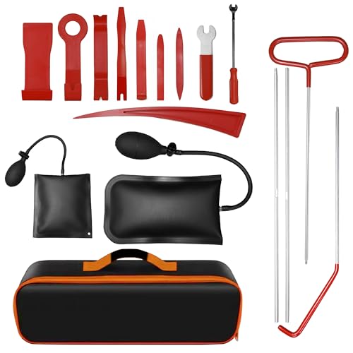 Visberius 17 PCS Stainless Steel Repair Tools Car Door Lockout Kit 68 Long Reach Kit with Air Wedge Professional Automotive Tool Set