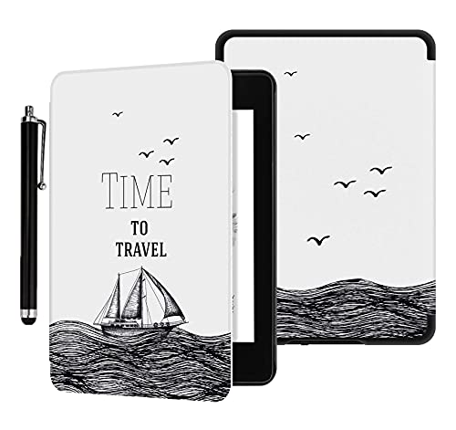 CCOO Étui à rabat avec poignée pour Kindle 10ème génération version 2019 - Ultra fin et durable en cuir PU avec fonction veille/réveil automatique, compatible uniquement avec modèle J9G29R, 43 motifs Cover