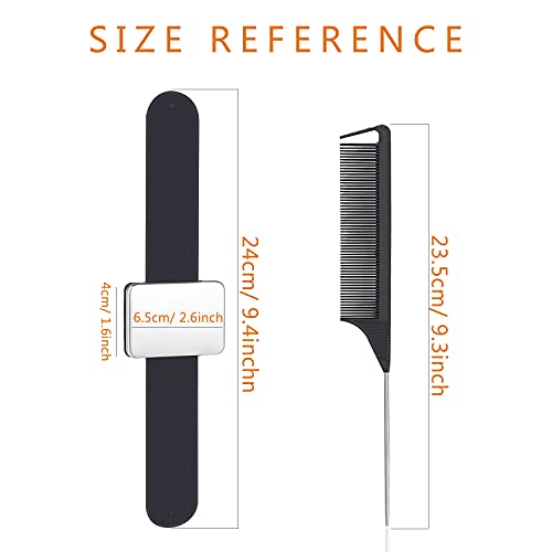 Magnetic Sewing Pincushion Wristband Magnetic Pin Cushion Holder Wrist Strap With 1 Piece Stainless Steel Pintail Comb (Black) #TOP2