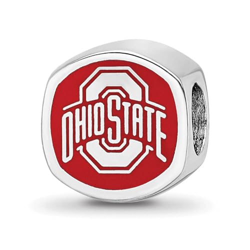 LogoArt Logo Art Sterling Silver The Ohio State Buckeyes Cushion Shaped Logo