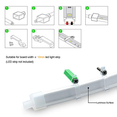 Birray 16.4Ft/5M Silicone Led Channel System, U Shape 5X13Mm Diy Led Neon Rope Light Ip67 Waterproof Tube For 10Mm Led Strip Lights Installation, For Indoor Outdoor Ambient Decor (Led Dot Visible) #TOP4