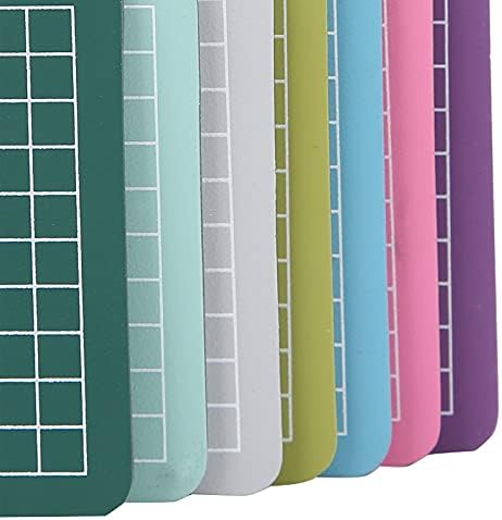 Mini Self Healing Cutting Mat Set 2.4 Inch 7 Pieces Colorful Craft Mats Non Slip Sewing Pads for Quilting Scrapbooking Paper Carving, Mint Green Matcha Gray Sky Blue