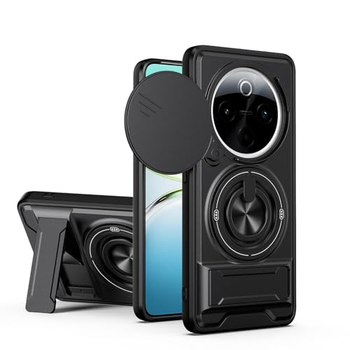 �Ή��@�� Vivo Y300 Pro 5G / Y300 Pro+ / T4 5G / iqoo Z10 �g�уP�[�X,�f���A���X�^���h�A�����Y�ی�X���C�h�J�o�[�A�}�O�l�b�g���ی�P�[�X Black