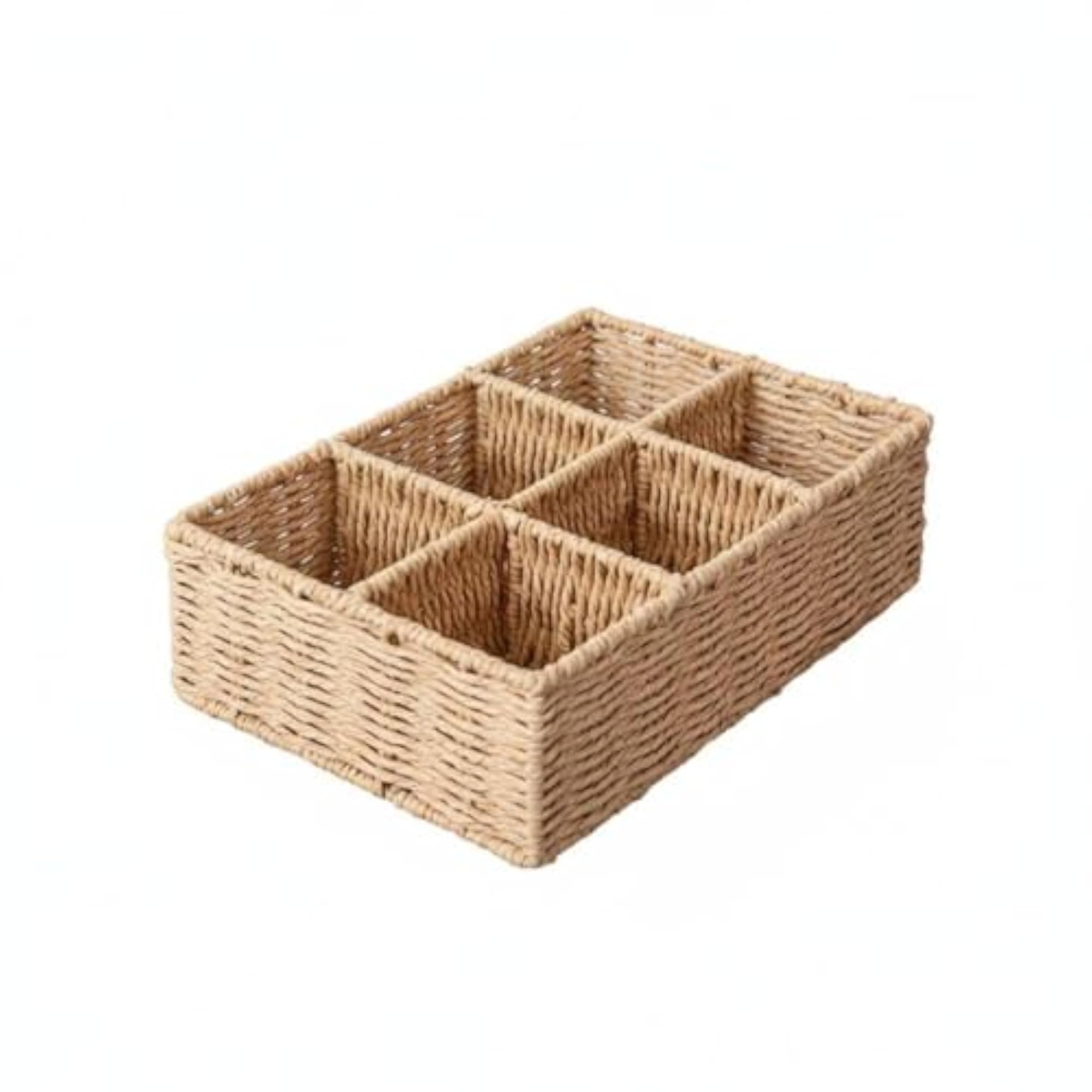 Handmade Multi-Compartment Woven Holder for Makeup Lovers