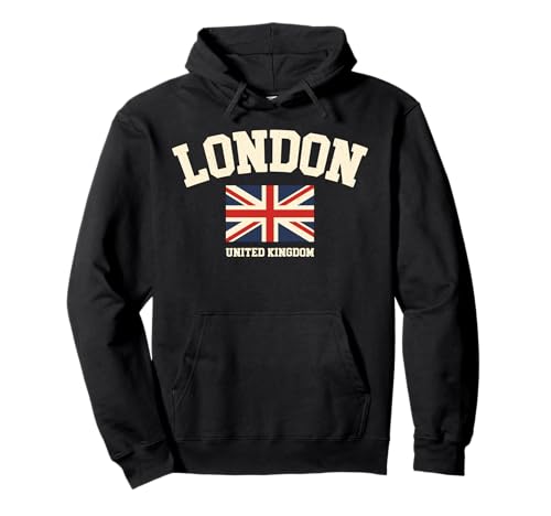 Vintage London England United Kingdom Souvenir Retro Graphic Pullover Hoodie