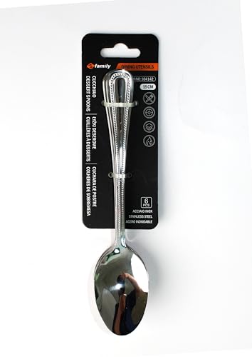 Miniatura 2 de Family Pack 6 Cuchara De Postre 15x3cm Acero Inoxidable Diseño Punto, Elegancia Y Funcionalidad Para Cada Ocasión, Cubiertos De Alta Gama Para Hogar Y Restaurante