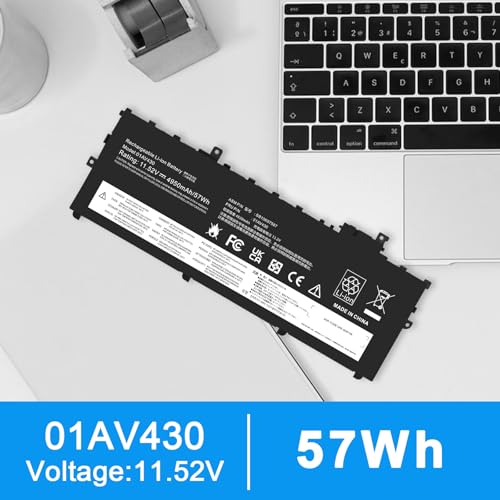 Image of ASUNCELL 01AV430 SB10K97587 Battery Replacement for Lenovo ThinkPad X1 Carbon 5th Gen 2017 6th Gen ThinkPad X1 Carbon 2017 /2018 Series 01AV429 SB10K97586 01AV431 SB10K97588 01AV494 SB10K97586