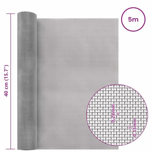 Malla de acero inoxidable 201 vidaXL de alta resistencia y 60 cm 3