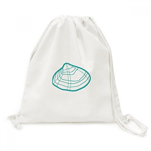 Toile drawstring backpack avec illustration pétoncle vert pour voyage