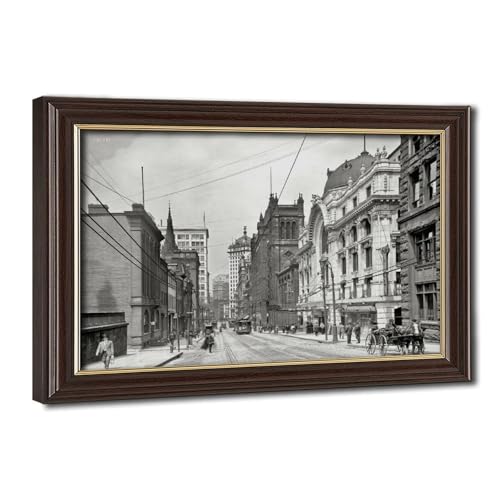 Impression sur toile Sixth Avenue Pittsburgh pour bureau et salon dynamique style loft