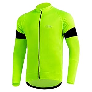 Dooy Men’s Cycling Bike Jersey Long Sleeve Full Zipper Biking Shirt with Pockets, Breathable MTB Shirts Basic Series