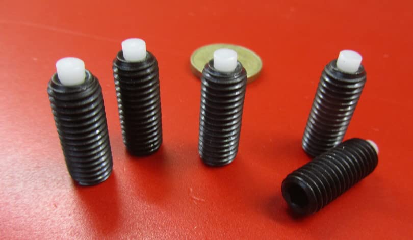 Black Oxide Steel Nylon Tip Metric Set Screw M10 × 1.5 mm x 25 mm Thread Length 10 pcs