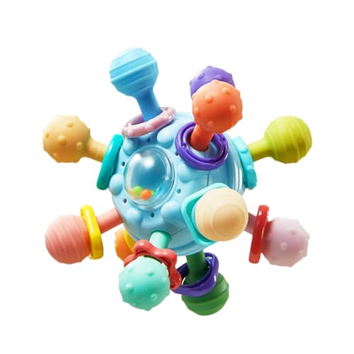 Image of Baby Sensory Atomic Ball Teething Toys - Rattle & Teether for 0-12 Months Boys & Girls Gift (Green)