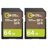 Green Extreme 64GB SDXC Memory Card, Class 10 U3, Up to 100MB/s Read Speed (2 Pack)