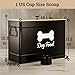 Dog Food Container Airtight 15 lb (50 Cup) Capacity with Metal Scoop - Cute Airtight Dog Food Storage Container with Bamboo Lid - Black Metal Kibble Storage Bin for Dogs up to 100 lbs - Big Pet Jar