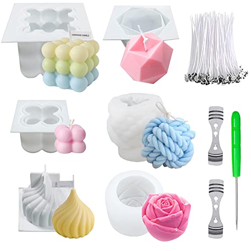 NICAVKIT 6Pcs Silicone Candle Molds