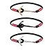 Produktbild VIKINGS Anker Armband 3er Set Single Uni, Single 3er Uni:Schwarz - Rot
