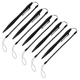 WATIIFUFU 5 Stück-Pack Tablette Stifte mit Elastischem Anti Verlust Lanyard Kunststoff Schwarz Kompatibel mit Kapazitiven Resistiven Touchscreens Zeichnen Schreiben für Erwachsene