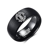 ZKXXJ Personalized Military Ring for Men,Customized Tungsten Carbide Band US Army Navy Marine Crops Air-force Policeman Rings Anniversary Band for Brother,Son,Boyfriend,Dad,Husband,Size 7-12