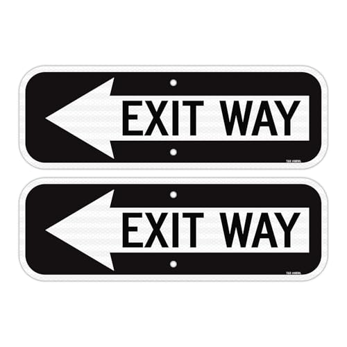 Panneau Exit Way en aluminium flèche gauche lot de 2